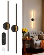 GOODEA 72cm Akku-Wandleuchte 2er-Set – 350° drehbar, Fernbedienung & Timer für Innenräume