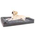 KSIIA Orthopädisches Hundesofa Mittelgross 91x68cm – Ergonomisches Hundebett mit Noppenschaum & Waschbar