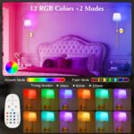HOTUT Akku-Wandleuchte Gold 2er Set – Kabellose LED-Wandlampe mit Fernbedienung & RGB – Bild 4