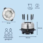KHG Elektro-Fondue FO-800SE mit Edelstahl-Topf 1,8 L – Fondueset für bis zu 8 Personen – Bild 2