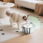 Pawinner 3.2L Katzenbrunnen Edelstahl – kabellos mit Bewegungsmelder & 4000mAh Akku – Bild 7