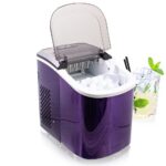 Mulano Eiswürfelmaschine Edelstahl Violett – 10-12 kg Tagesleistung für Zuhause & Events
