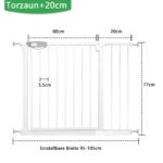 AufuN Treppenschutzgitter 95–105 cm – Druckbefestigung, selbstschliessend, erweiterbar – Bild 2
