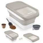 Druuzyl Hundefutter Aufbewahrungsbox 5kg – Faltbarer Futterbehälter mit Luftdichtung & Messbecher