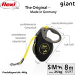 flexi Giant S/M Roll-Leine 8m – Robuste Hundeleine für grosse Hunde mit Soft-Griff – Bild 2