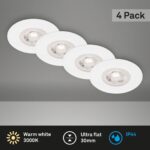 BRILONER 4er Set LED Einbauleuchten IP44 – Ultraflach 25mm für Bad & Wohnräume – Bild 4