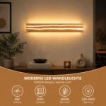 ZMH LED Wandleuchte 50 cm Holz – 8W Warmweiss indirekt für Schlafzimmer & Flur – Bild 7