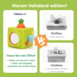 hahaland 6-in-1 Silikon Tissue Box – Montessori Motorikspielzeug für Babys ab 6 Monaten – Bild 6