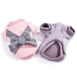 Flanell Hundemantel mit Schleife – Wärmender Pullover für kleine Hunde & Katzen – Bild 8