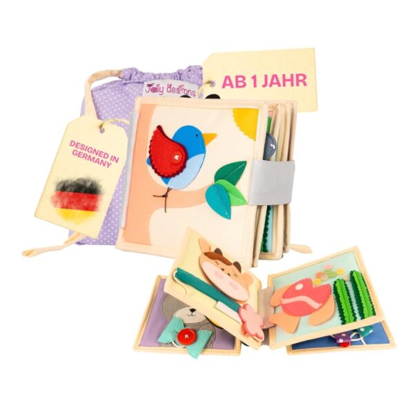 Jolly Designs Mini Quiet Book Magischer Vogel – Montessori Motorikbuch ab 18 Monaten