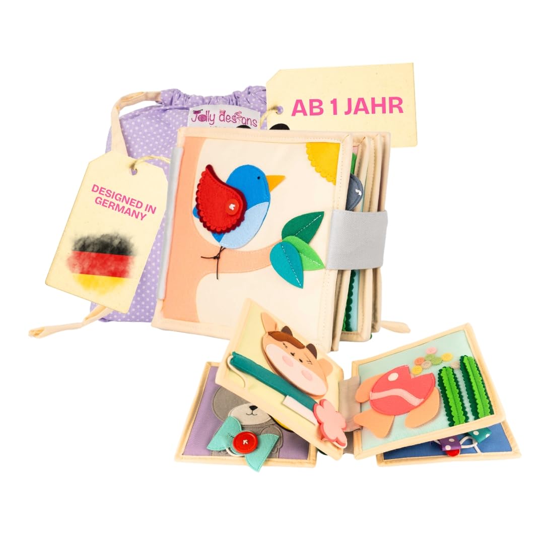 Jolly Designs Mini Quiet Book Magischer Vogel – Montessori Motorikbuch ab 18 Monaten