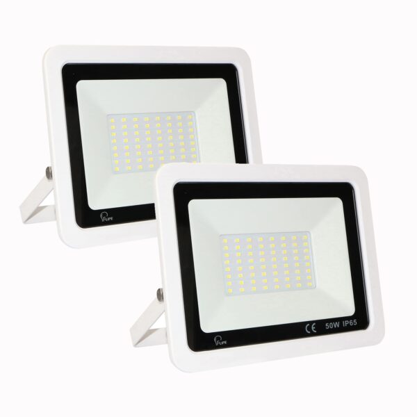 2er Set LED Aussenstrahler 50W – 5000 Lumen Kaltweiß IP65 Wasserdicht für Garten & Garage