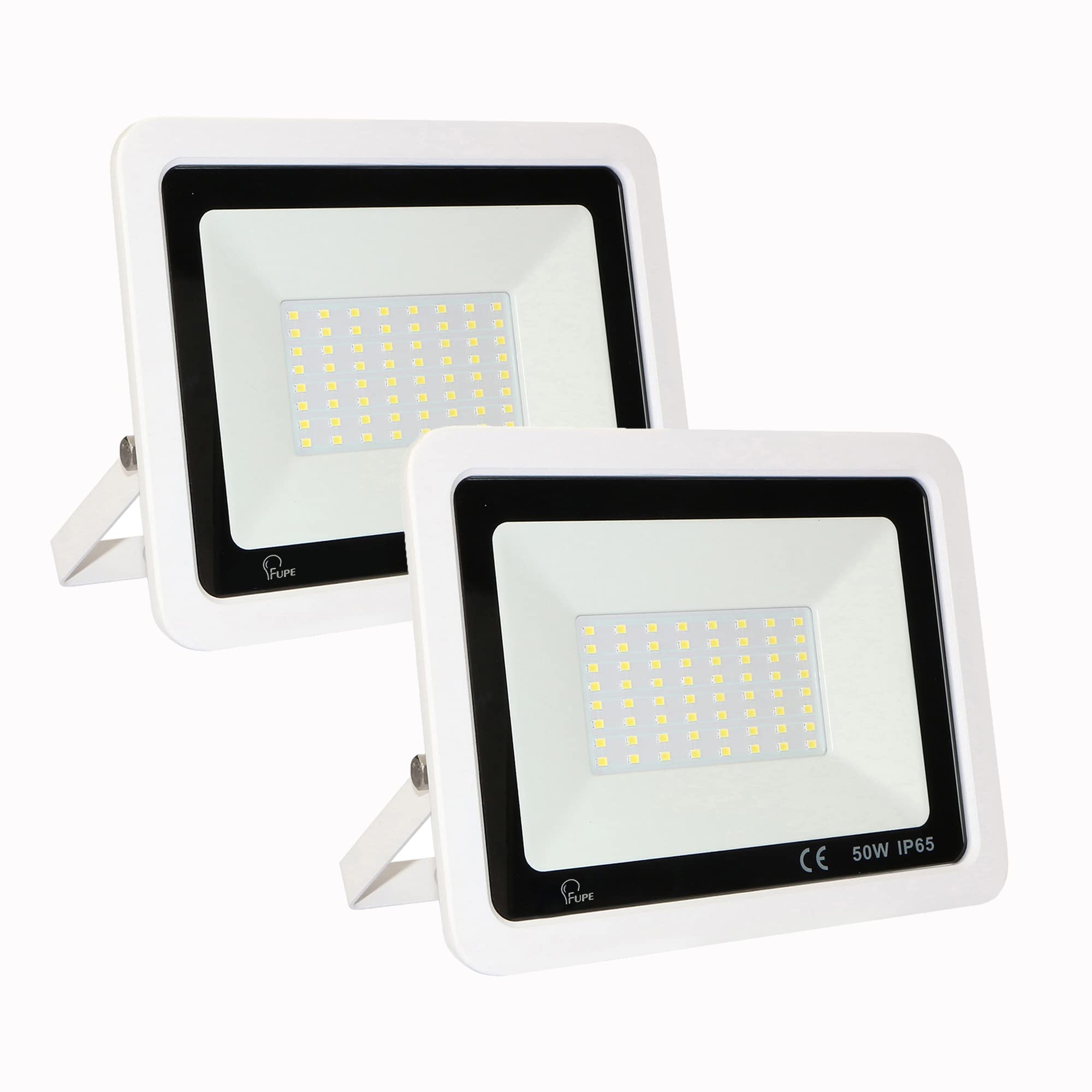 2er Set LED Aussenstrahler 50W – 5000 Lumen Kaltweiß IP65 Wasserdicht für Garten & Garage