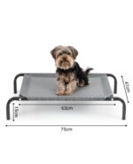 lionto Erhöhte Hundeliege 75 x 47 cm – Outdoor Haustierliege mit Metallgestell Grau – Bild 5