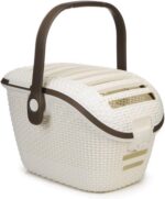 Curver Pet Transportbox L 51x38x33 cm – Rattan-Optik mit Easy-Car-System – Bild 4
