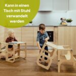 Ette Tete Step'n'Sit Lernturm klappbar – 2in1 Stehhilfe & Sitzbank aus Birkenholz – Bild 6