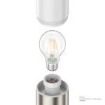 ledscom.de Wandleuchte PORU – IP44 Edelstahl Aussenleuchte E27 matt – Bild 2