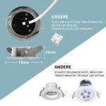 HiBay 6er Set LED Einbaustrahler 5W – Flache Deckenspots 230V Warmweiß Nickel – Bild 2