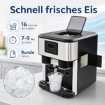 Caskunbsy 3-in-1 Eismaschine – 16 Eiswürfel in 7-9 Min, Crushed Ice & Kaltwasser – Bild 3