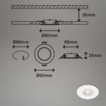 BRILONER 4er Set LED Einbauleuchten IP44 – Ultraflach 25mm für Bad & Wohnräume – Bild 3
