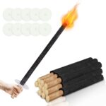 10er Set Gartenfackeln 42cm mit Wachstropfenfänger – 45 min Brenndauer für Outdoor-Events