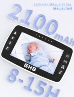 GHB Babyphone mit 2 Kameras & 4,3" Display – 350° Rotation, HD-Nachtsicht für Eltern – Bild 3