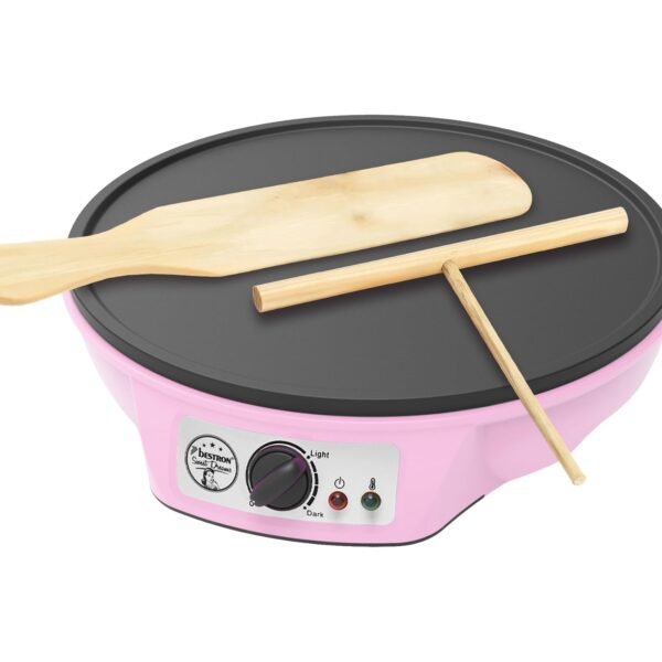 Bestron ASW602PBS Crêpes-Maschine – Profi-Crêpes-Maker in Rosa mit Antihaftbeschichtung