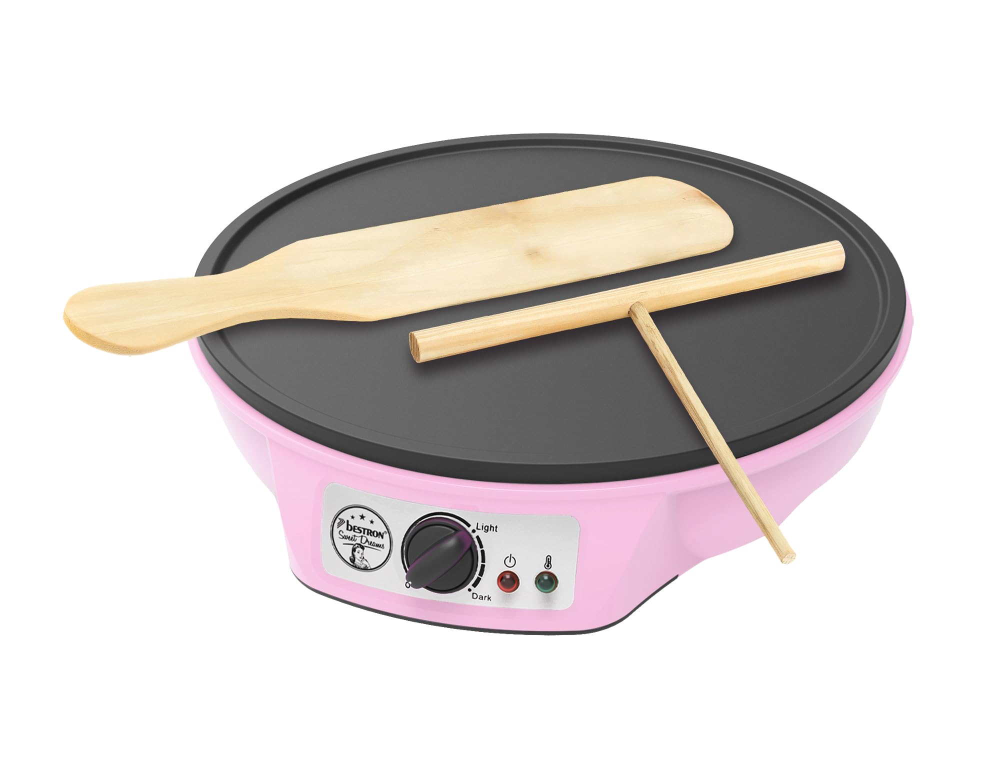 Bestron ASW602PBS Crêpes-Maschine – Profi-Crêpes-Maker in Rosa mit Antihaftbeschichtung
