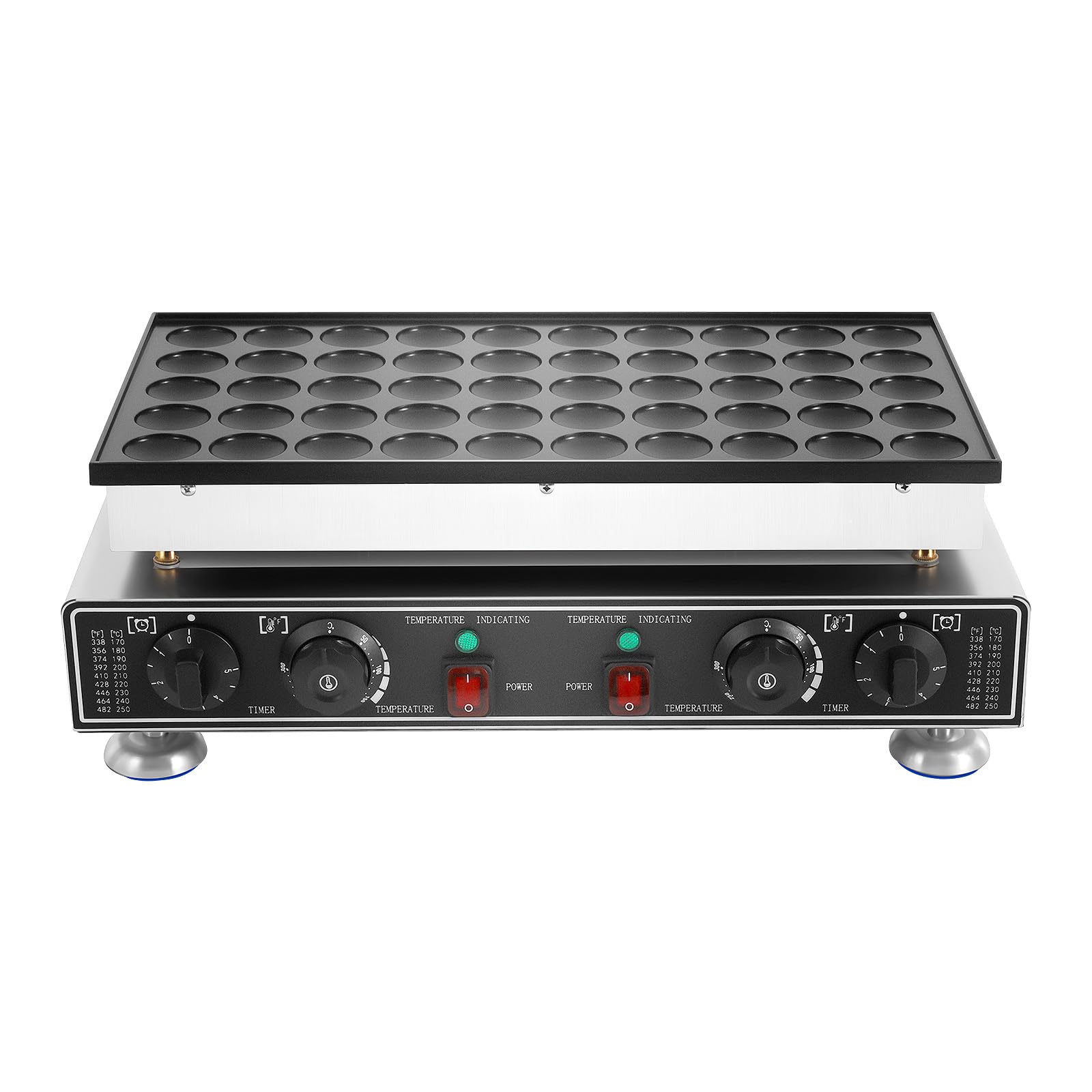 JJsdwin Poffertjes Maker 50 Löcher – Profi-Pfannkuchenmaschine mit Temperaturregelung