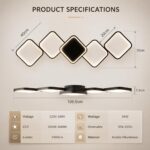 Aozhate LED Deckenleuchte 106cm 5-Ring Schwarz – Dimmbar mit App & Fernbedienung – Bild 5