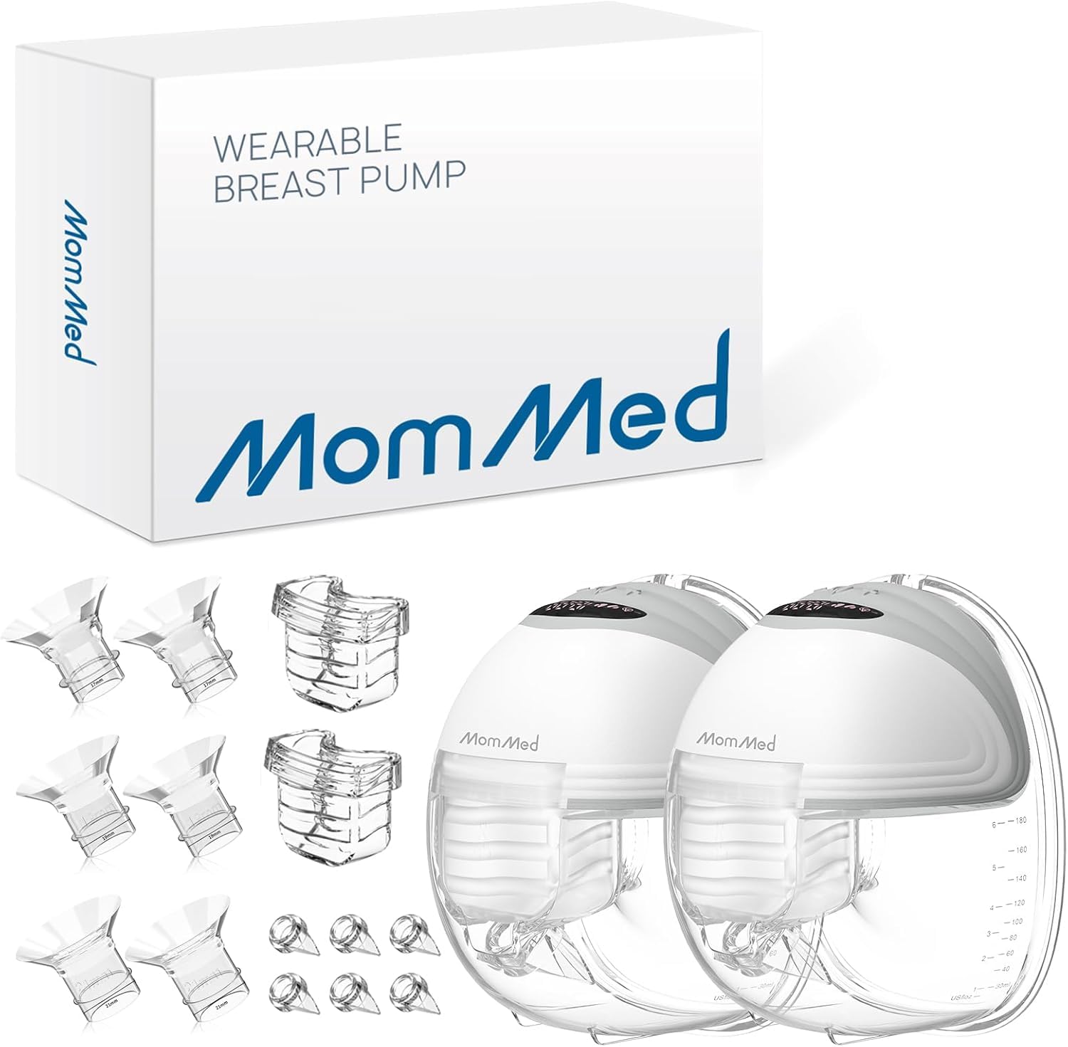 MOMMED Elektrische Doppel-Milchpumpe 24 mm – 3 Modi & 12 Stufen für effizientes Abpumpen