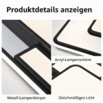 Style home 90W LED Deckenlampe Quadratisch Dimmbar – Moderne Leuchte mit Fernbedienung für Wohnräume – Bild 4