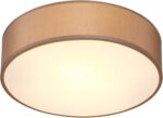 Monzana 2-Flammige Stoffdeckenlampe Taupe Ø38cm – Elegante Deckenleuchte mit LED-Eignung