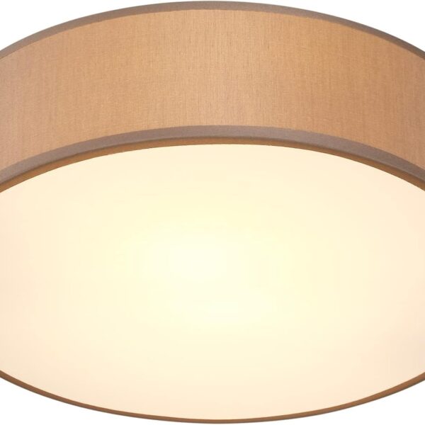 Monzana 2-Flammige Stoffdeckenlampe Taupe Ø38cm – Elegante Deckenleuchte mit LED-Eignung