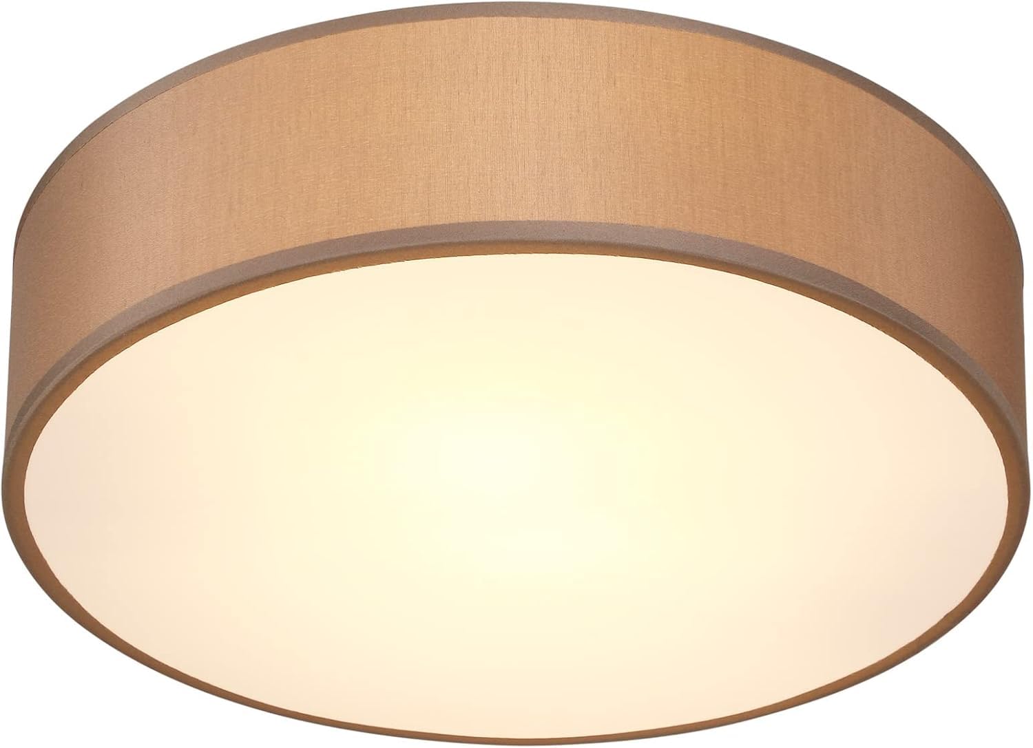 Monzana 2-Flammige Stoffdeckenlampe Taupe Ø38cm – Elegante Deckenleuchte mit LED-Eignung