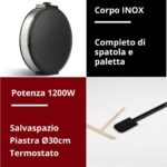 G3 Ferrari Profi-Crêpes-Maker 30 cm – 1200 W Edelstahlplatte mit Temperaturregler – Bild 3