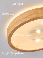 Baerolc LED Deckenleuchte Holz 30cm – 24W Warmweiss für Schlafzimmer & Küche – Bild 2
