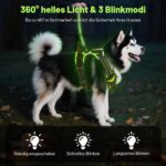 AUAUY LED-Hundegeschirr Grösse L – Aufladbar, Reflektierend & Atmungsaktiv – Bild 4