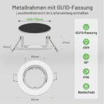 ALUSSO 10er Set Metall Einbaustrahler GU10 – 30° Schwenkbar, Werkzeuglose Installation für LED & Halogen – Bild 2