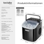 tectake® Eiswürfelmaschine Ice Maker – 12 kg Eis/24h mit 2 Grössen & Selbstreinigung – Bild 2