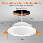 DUSKTEC LED Einbaustrahler 230V 10er Set – 7W Warmweiss IP44 für Badezimmer & Küche – Bild 5