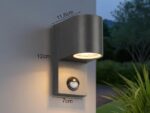 meineWunschleuchte Außen-Wandleuchte Anthrazit mit Bewegungsmelder – Moderne Downlight für Hauseingang – Bild 3