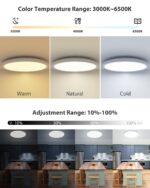 zemty LED-Deckenlampe 30cm 24W Dimmbar RGB mit Fernbedienung – Badezimmer & Schlafzimmer – Bild 4