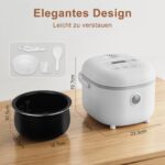 Bear Reiskocher 3,5 Tassen mit Dampfgarer – Multifunktionaler 350W Mini Reiskocher für 2–4 Personen – Bild 2
