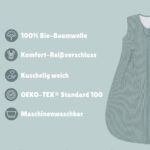 emma & noah Baby Schlafsack 1.0 TOG, 60 cm – Bio-Baumwolle, OEKO-TEX, Ganzjahr – Bild 3