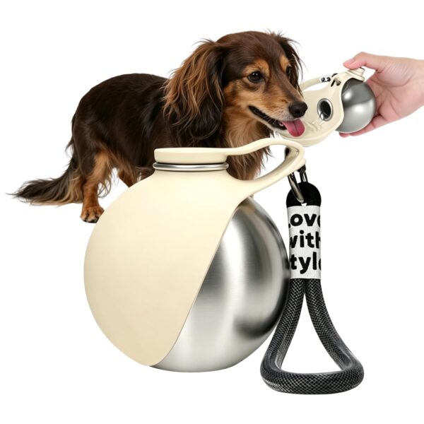 Flanliy 285 ml Hundetrinkflasche mit Faltnapf – Auslaufsicher für Unterwegs