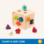 Battat Zählen & Sortieren Würfel – Holz-Formensortierspiel mit 10 nummerierten Formen ab 1 Jahr – Bild 7