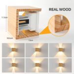 Doughelec LED Wandleuchte Holz 6W Warmweiß 3000K – Vintage Flurlampe mit einstellbarem Abstrahlwinkel, 2er-Set – Bild 4