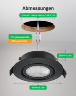 BOJIM LED Einbaustrahler 230V dimmbar IP44 – 10er Set Deckenspots 7W für Bad & Küche – Bild 4