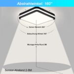 OPPEARL LED Deckenleuchte 18W mit Bewegungsmelder – IP54 Wasserfest für Flur & Bad – Bild 2